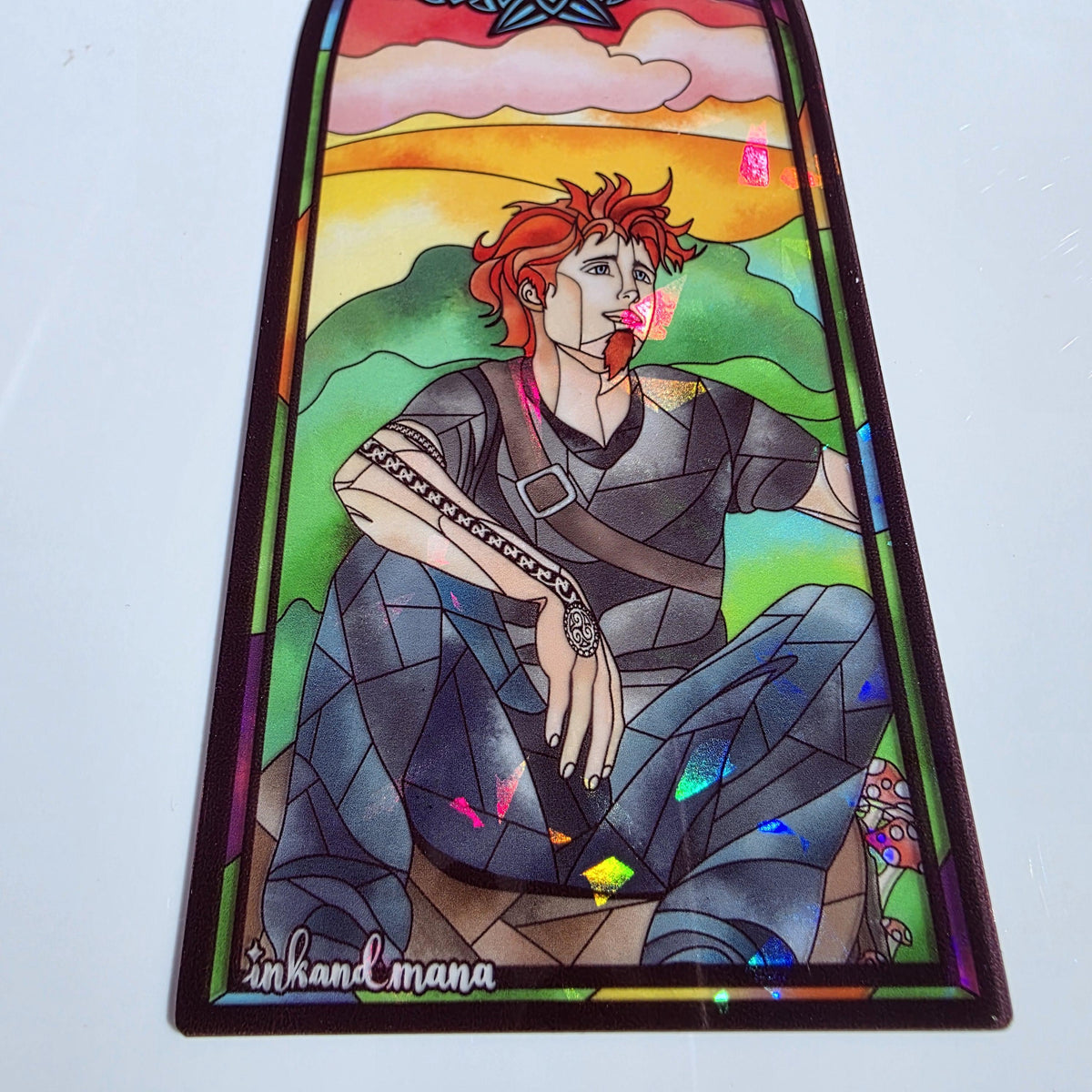 Iron Druid Chronicles Stained Glass Style Bookmark: Atticus and Oberon. Officially Licensed and Handmade. 15