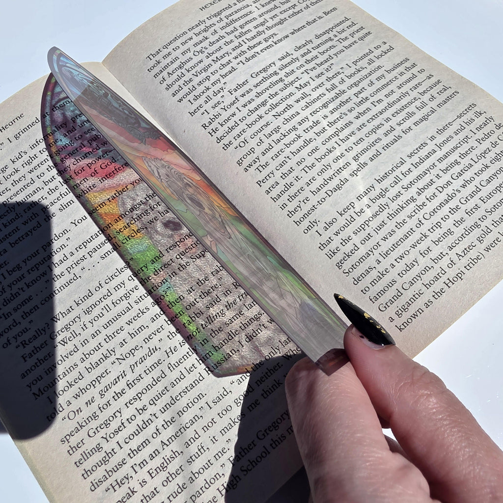 Iron Druid Chronicles Stained Glass Style Bookmark: Atticus and Oberon. Officially Licensed and Handmade. 16