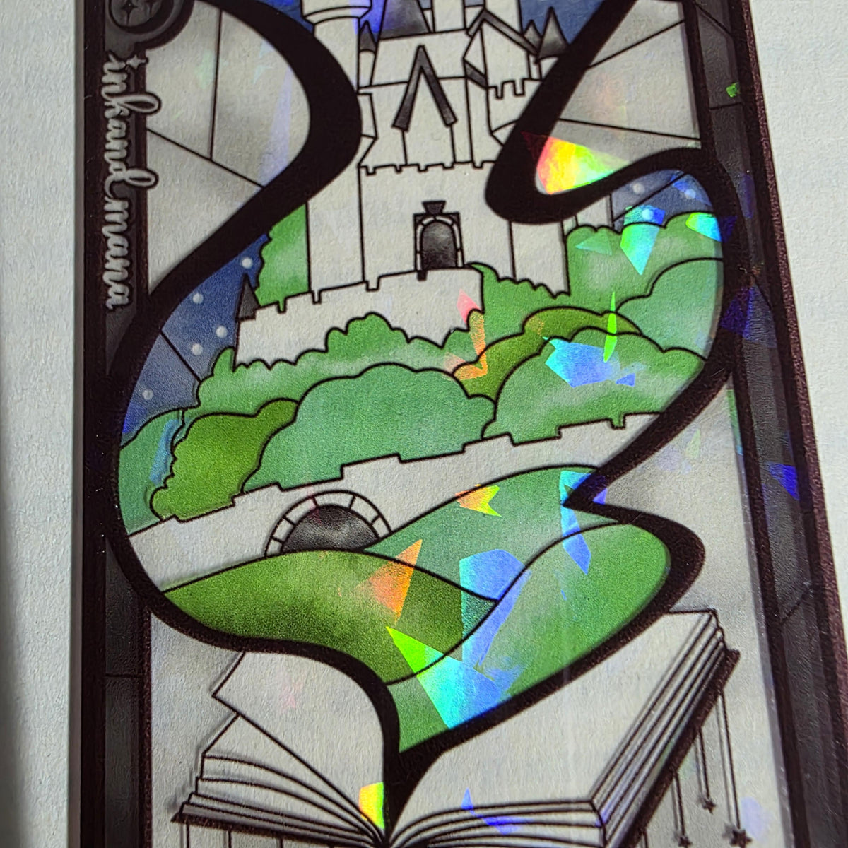 The Reader Tarot Card Stained Glass Bookmark: Handmade with Holographic Art 15