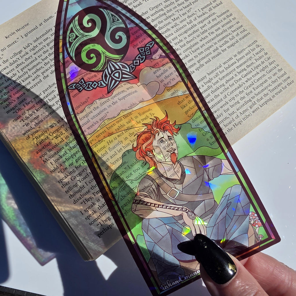 Iron Druid Chronicles Stained Glass Style Bookmark: Atticus and Oberon. Officially Licensed and Handmade. 3