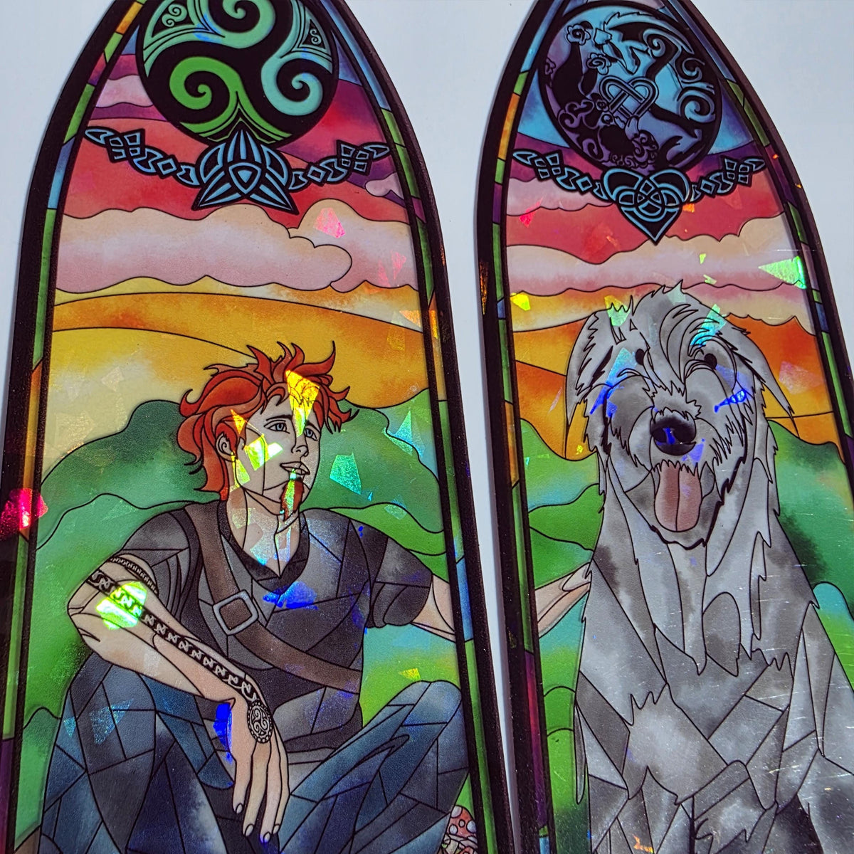 Iron Druid Chronicles Stained Glass Style Bookmark: Atticus and Oberon. Officially Licensed and Handmade. 4