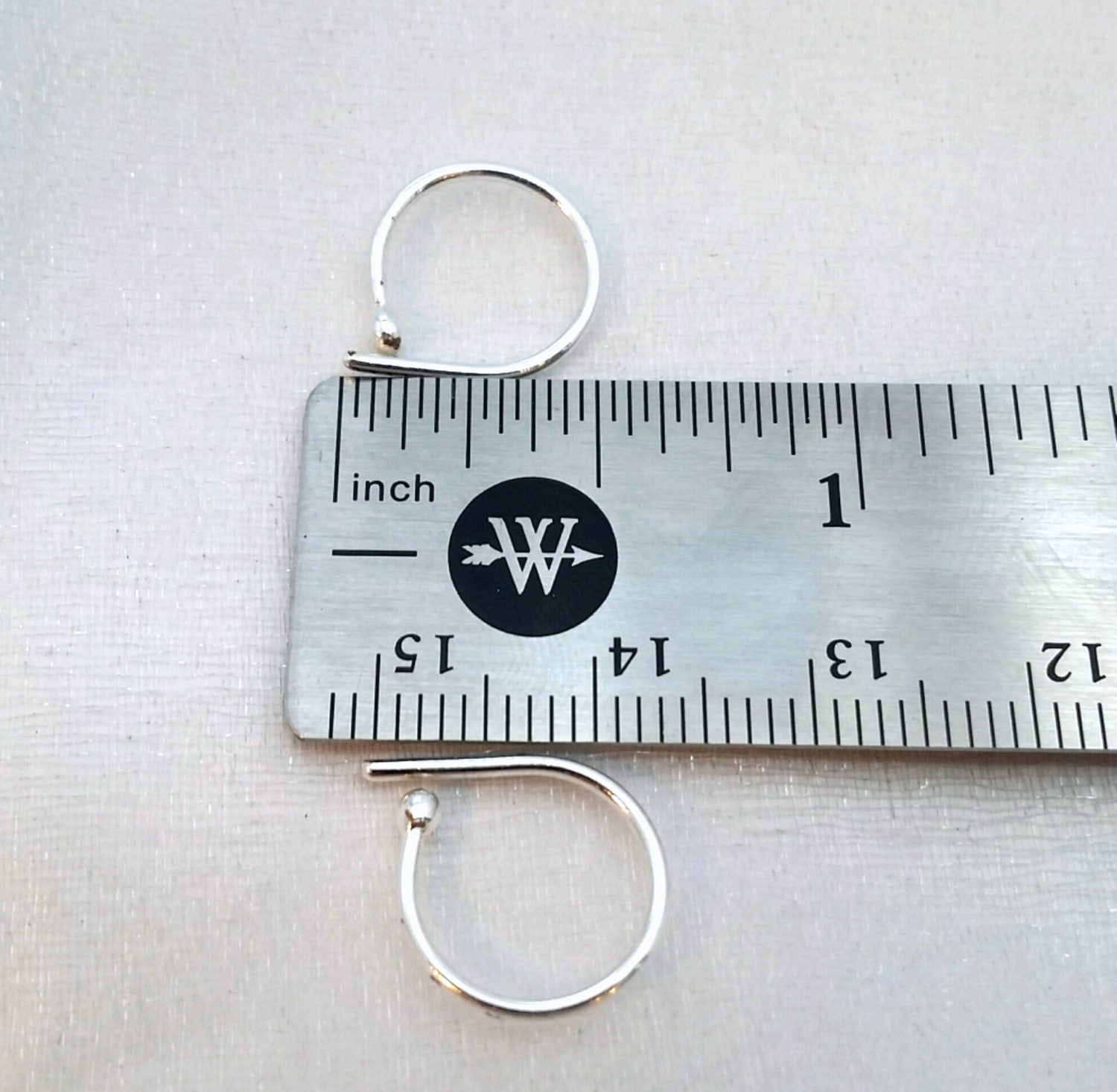 Fine Silver Sleeper Hoop Earrings: Tiny Bud, Second Piercing (10mm)