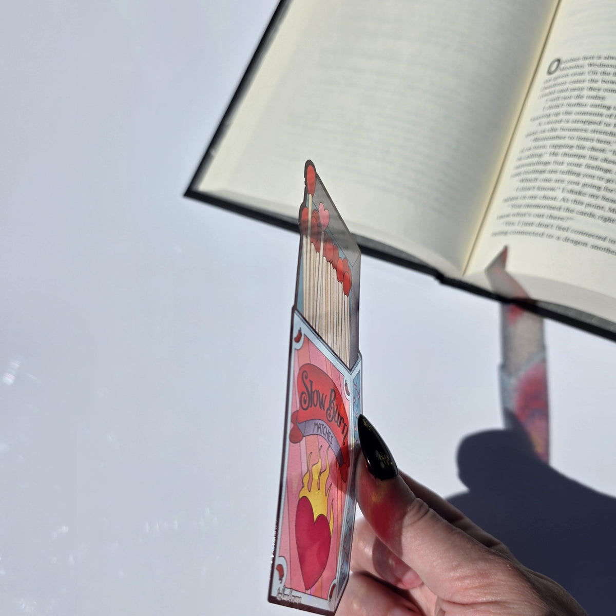 Slow Burn Matches: Stained Glass Style Bookmark. For romance and romantasy lovers! Handmade with Holographic Art 10