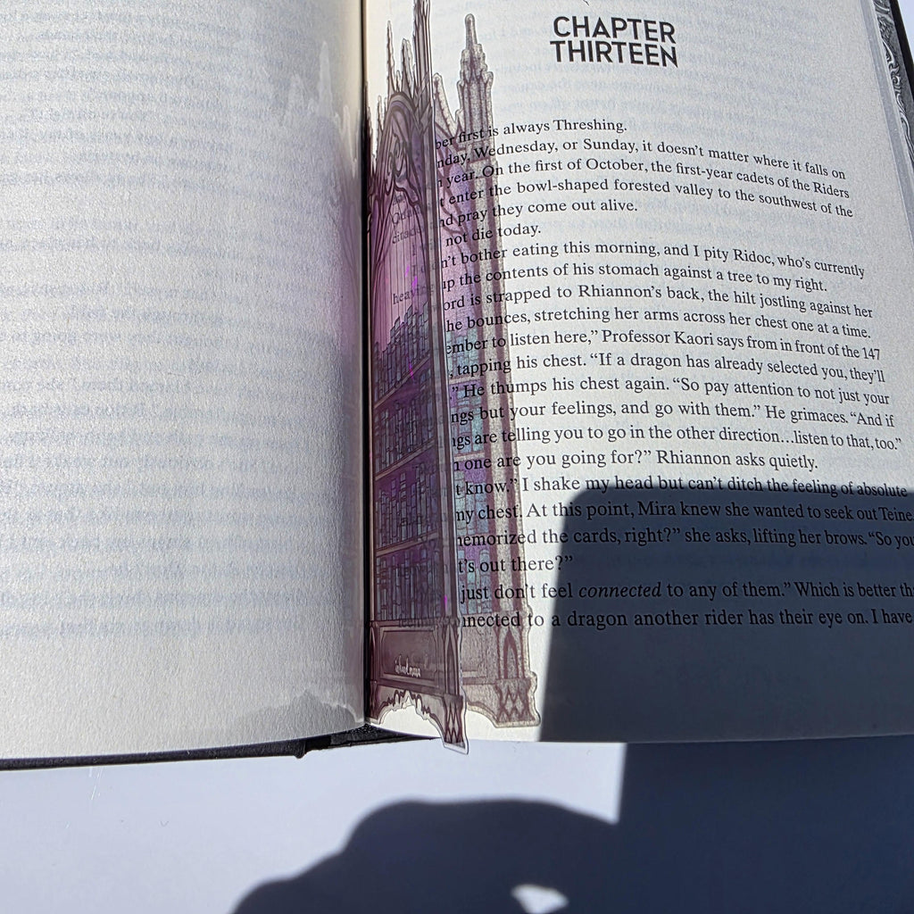 Gothic Bookcase Stained Glass Style Bookmark: Handmade with Holographic Art 4