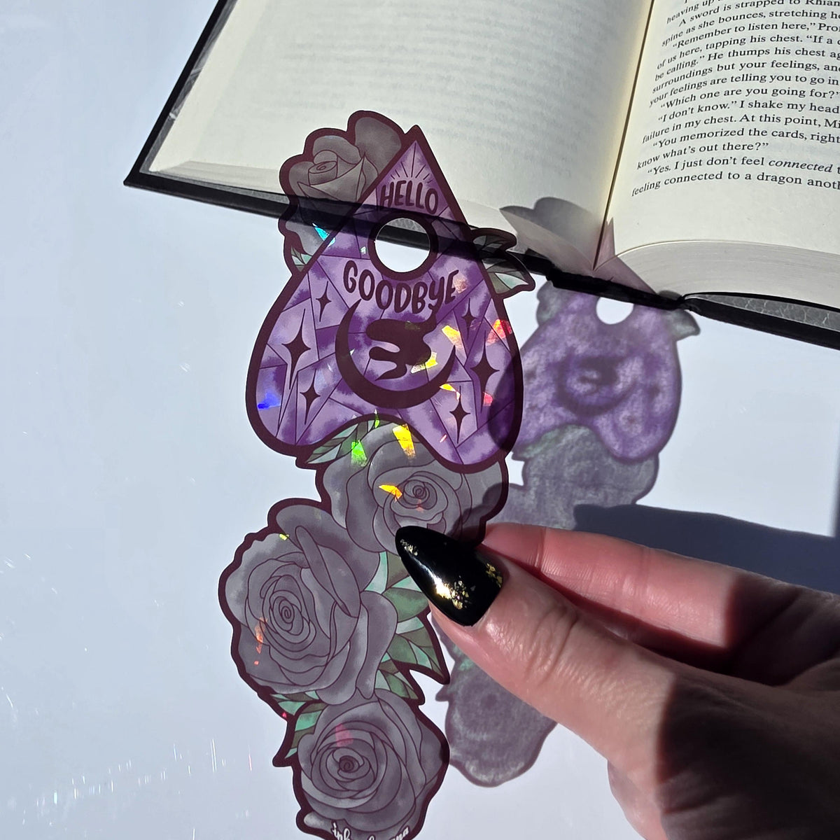 Gothic Spirit Board Stained Glass Style Bookmark: Handmade with Holographic Art and Two Colour Options 11