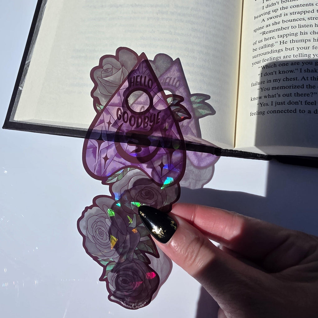 Gothic Spirit Board Stained Glass Style Bookmark: Handmade with Holographic Art and Two Colour Options 12