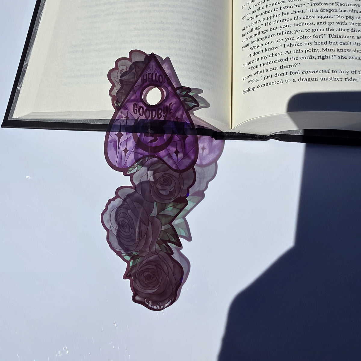 Gothic Spirit Board Stained Glass Style Bookmark: Handmade with Holographic Art and Two Colour Options 13