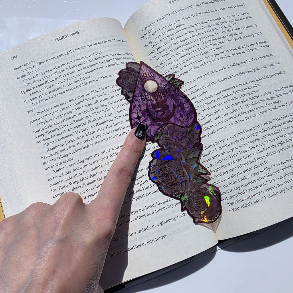 Gothic Spirit Board Stained Glass Style Bookmark: Handmade with Holographic Art and Two Colour Options 17