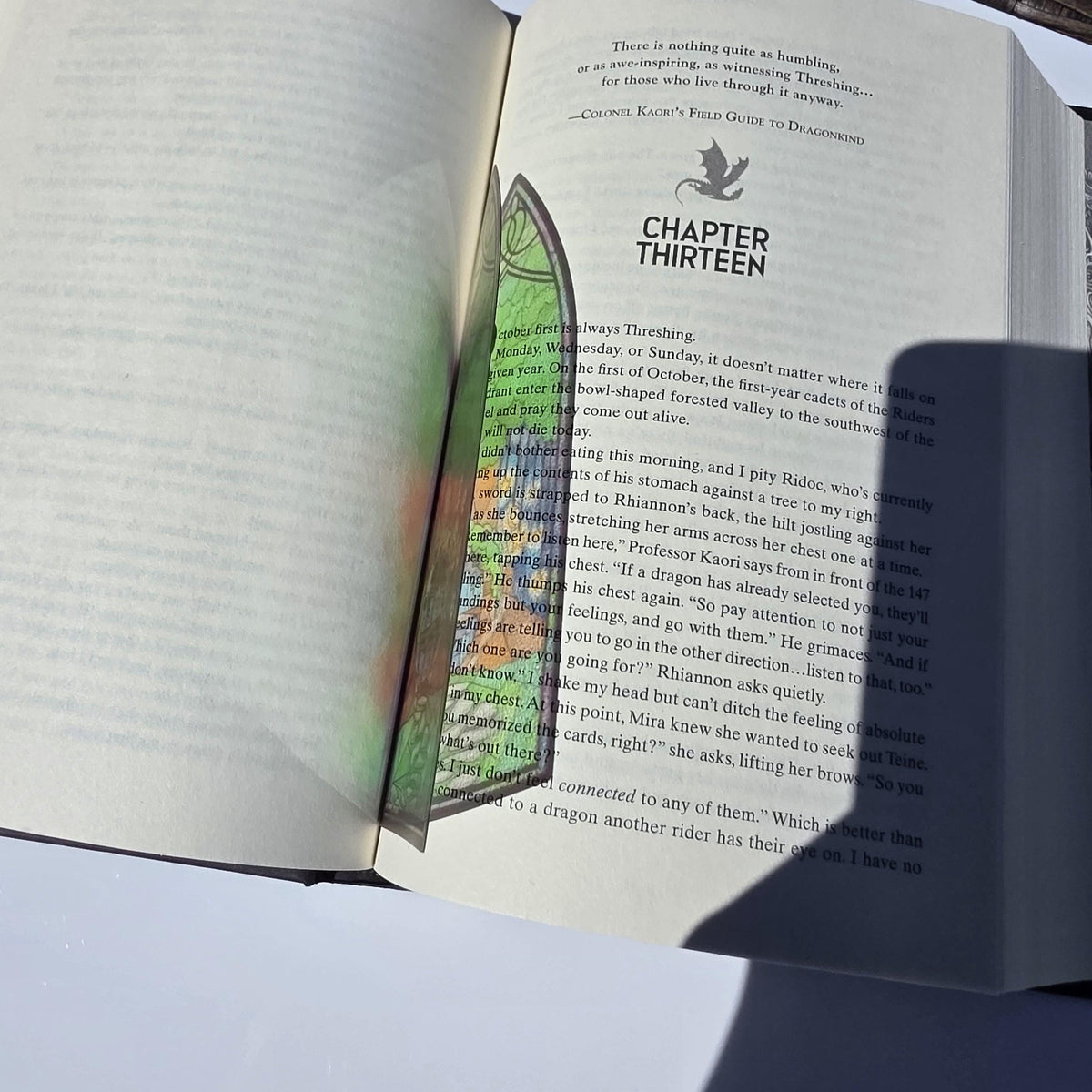 Cozy Forest Library Stained Glass Style Bookmark: Handmade with Holographic Art 4
