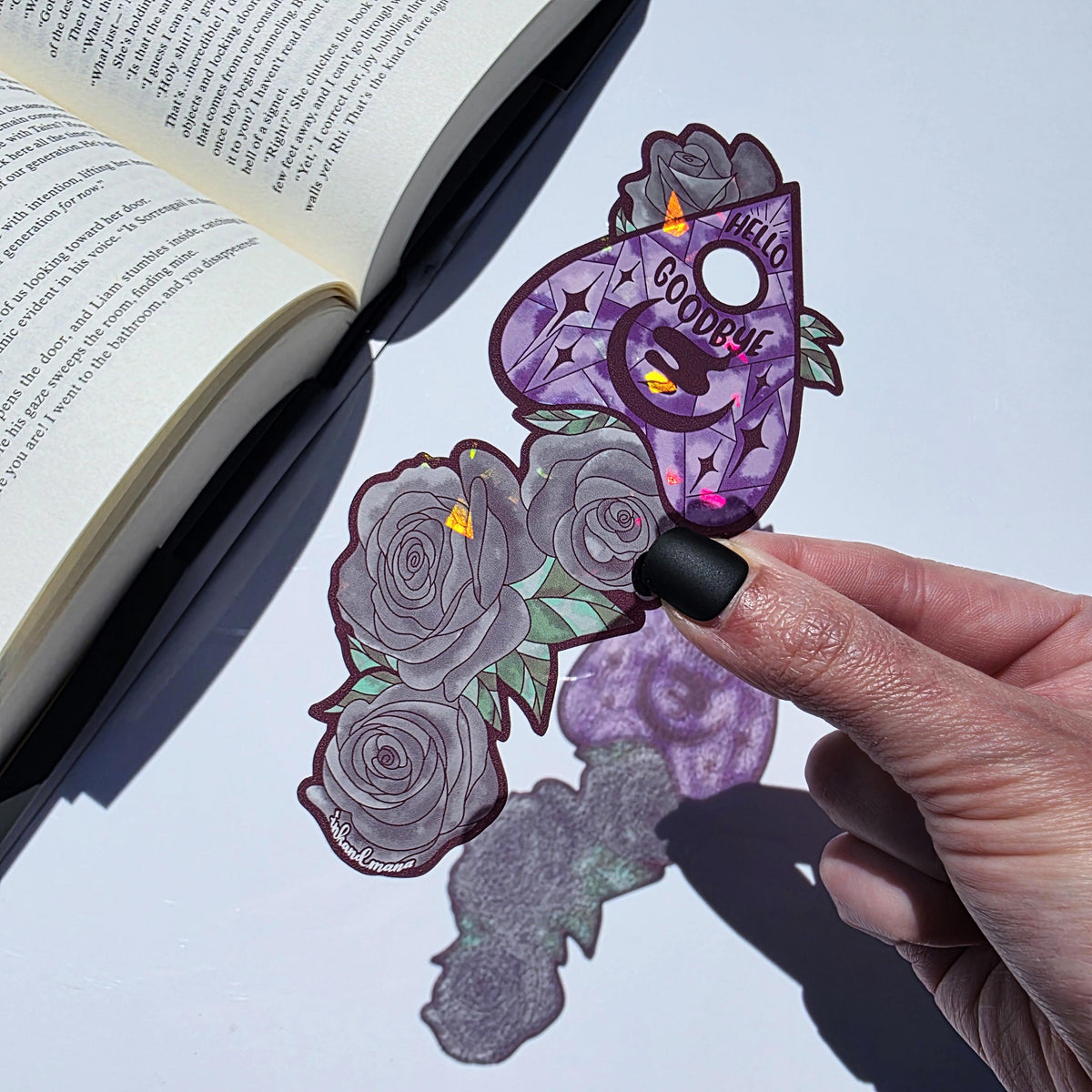 Gothic Spirit Board Stained Glass Style Bookmark: Handmade with Holographic Art and Two Colour Options 2