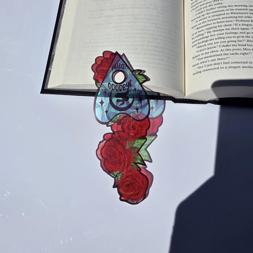 Gothic Spirit Board Stained Glass Style Bookmark: Handmade with Holographic Art and Two Colour Options 5