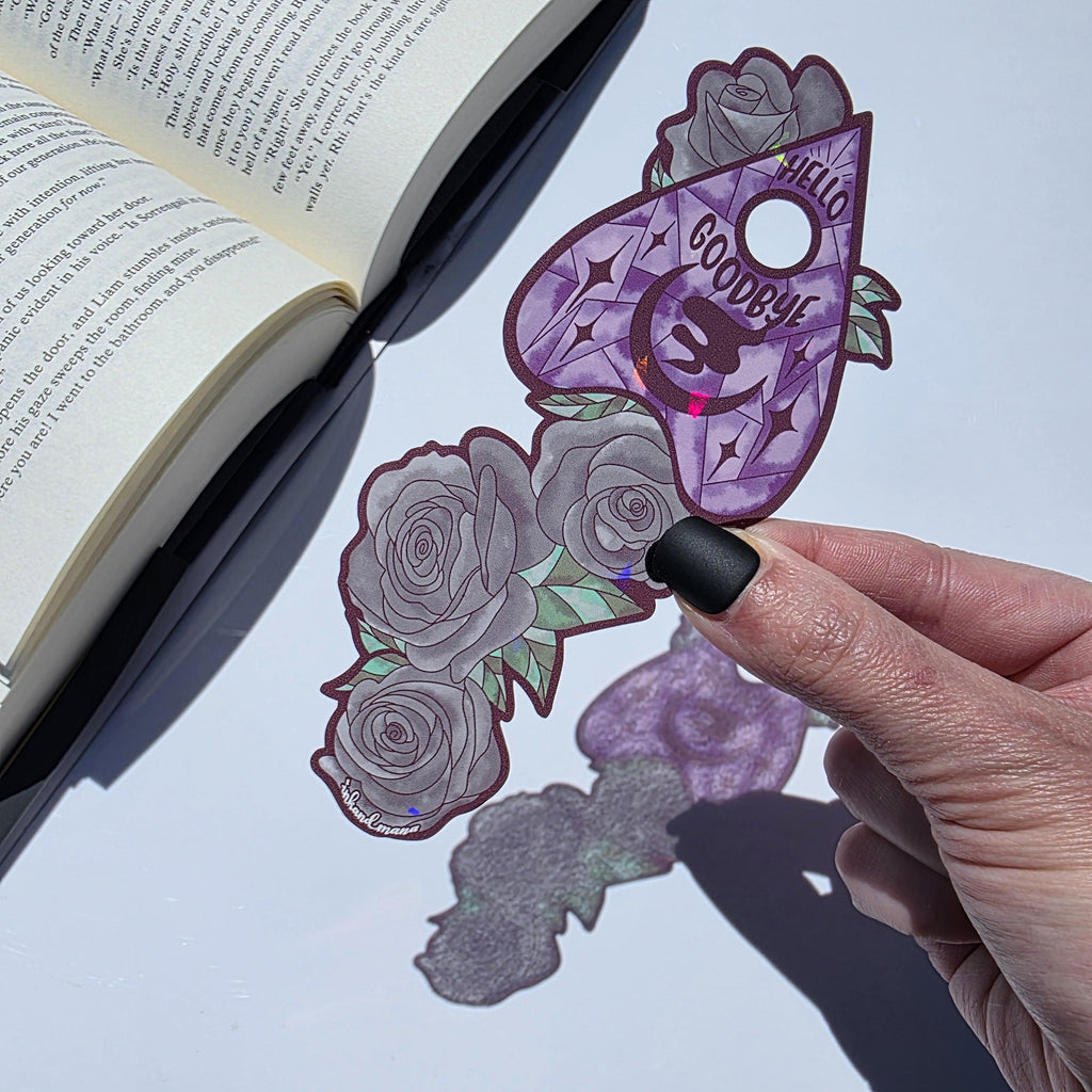 Gothic Spirit Board Stained Glass Style Bookmark: Handmade with Holographic Art and Two Colour Options 9