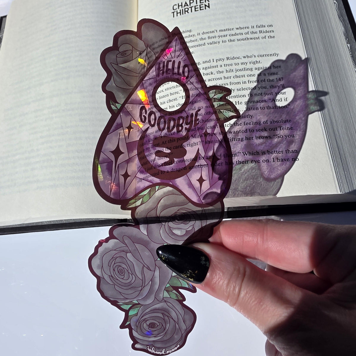 Gothic Spirit Board Stained Glass Style Bookmark: Handmade with Holographic Art and Two Colour Options 10