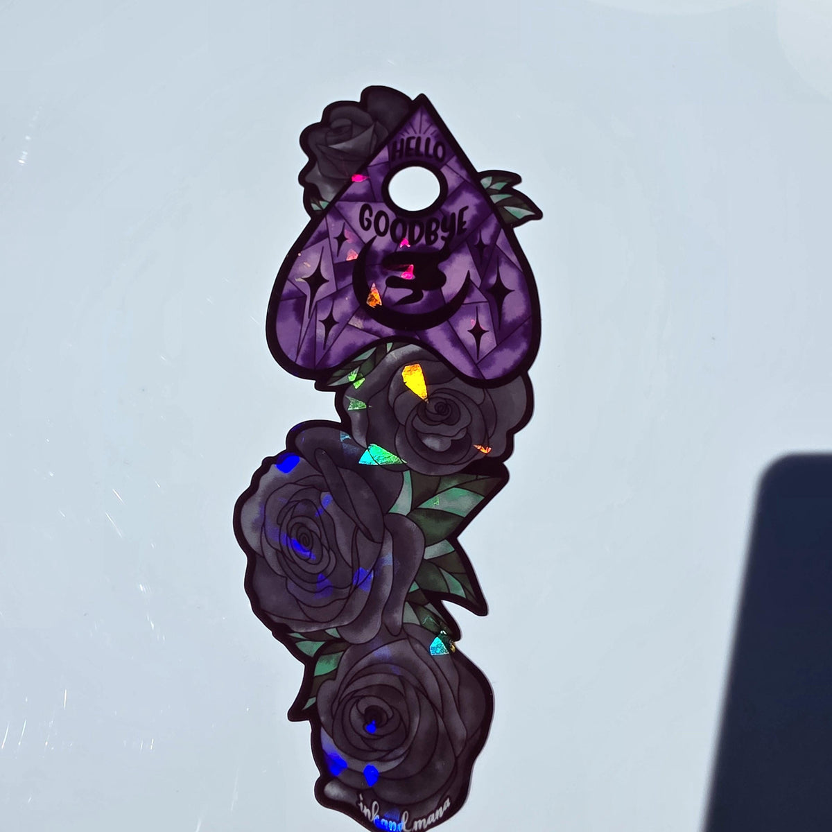 Gothic Spirit Board Stained Glass Style Bookmark: Handmade with Holographic Art and Two Colour Options 14