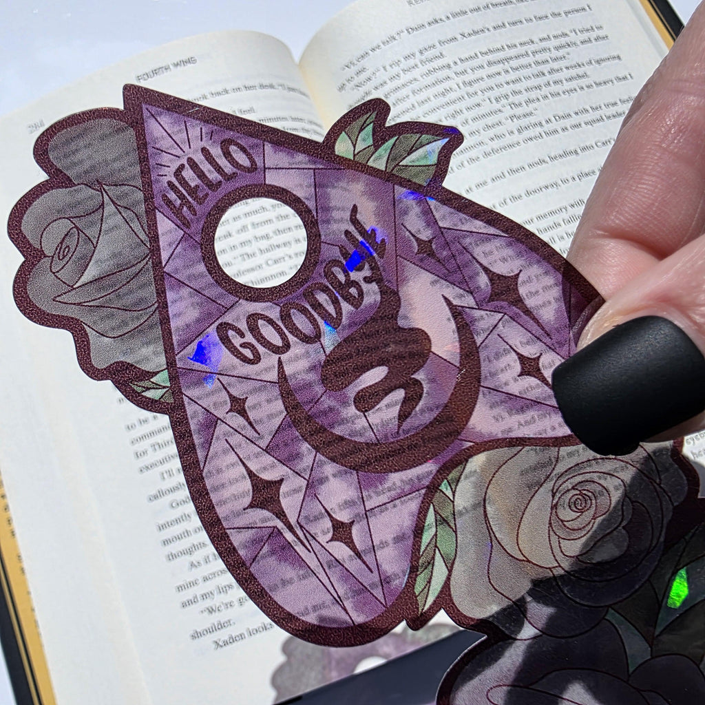Gothic Spirit Board Stained Glass Style Bookmark: Handmade with Holographic Art and Two Colour Options 19
