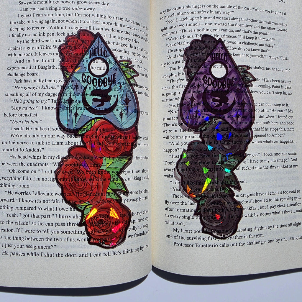 Gothic Spirit Board Stained Glass Style Bookmark: Handmade with Holographic Art and Two Colour Options 20
