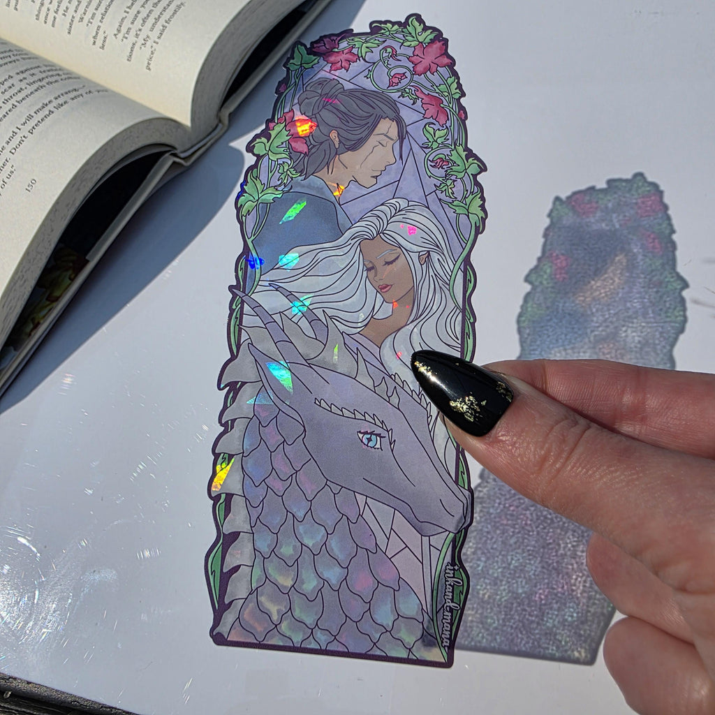 Kindred's Curse Stained Glass Style Bookmark: Everflame Merch, Penn Cole Licensed Artwork featuring Sorae, Diem and Luther 10
