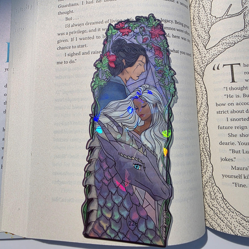 Kindred's Curse Stained Glass Style Bookmark: Everflame Merch, Penn Cole Licensed Artwork featuring Sorae, Diem and Luther 6