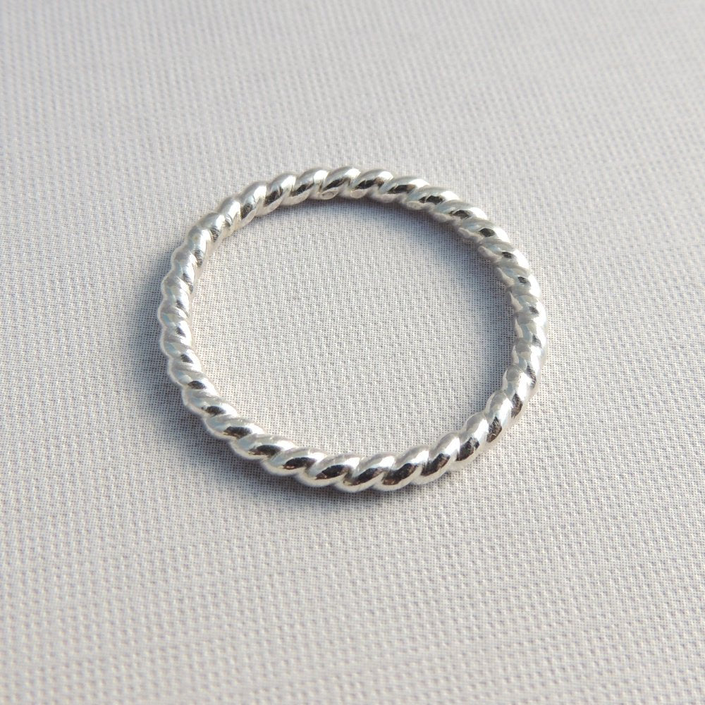 Sterling Silver Twisted Band Simple Sterling Silver Stacking Ring