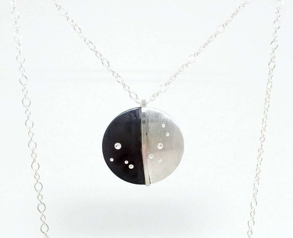Collier Phases de Lune, Bijou Céleste Cadeau Femme, Collier Ciel Nocturne, Bijou Lunaire en Argent Écologique, Collier Lune en Argent Recyclé