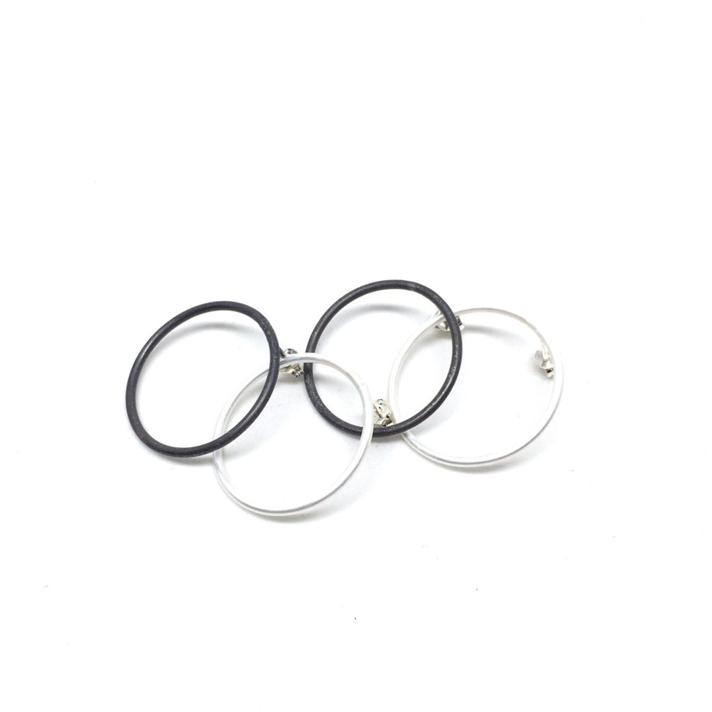 Boucles d'oreilles à tige rondes, boucles d'oreilles à tige minimalistes, grandes créoles en argent, boucles d'oreilles à tige rondes ouvertes, cadeau pour elle
