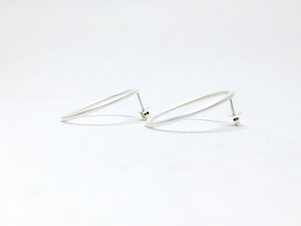 Boucles d'oreilles à tige rondes, boucles d'oreilles à tige minimalistes, grandes créoles en argent, boucles d'oreilles à tige rondes ouvertes, cadeau pour elle