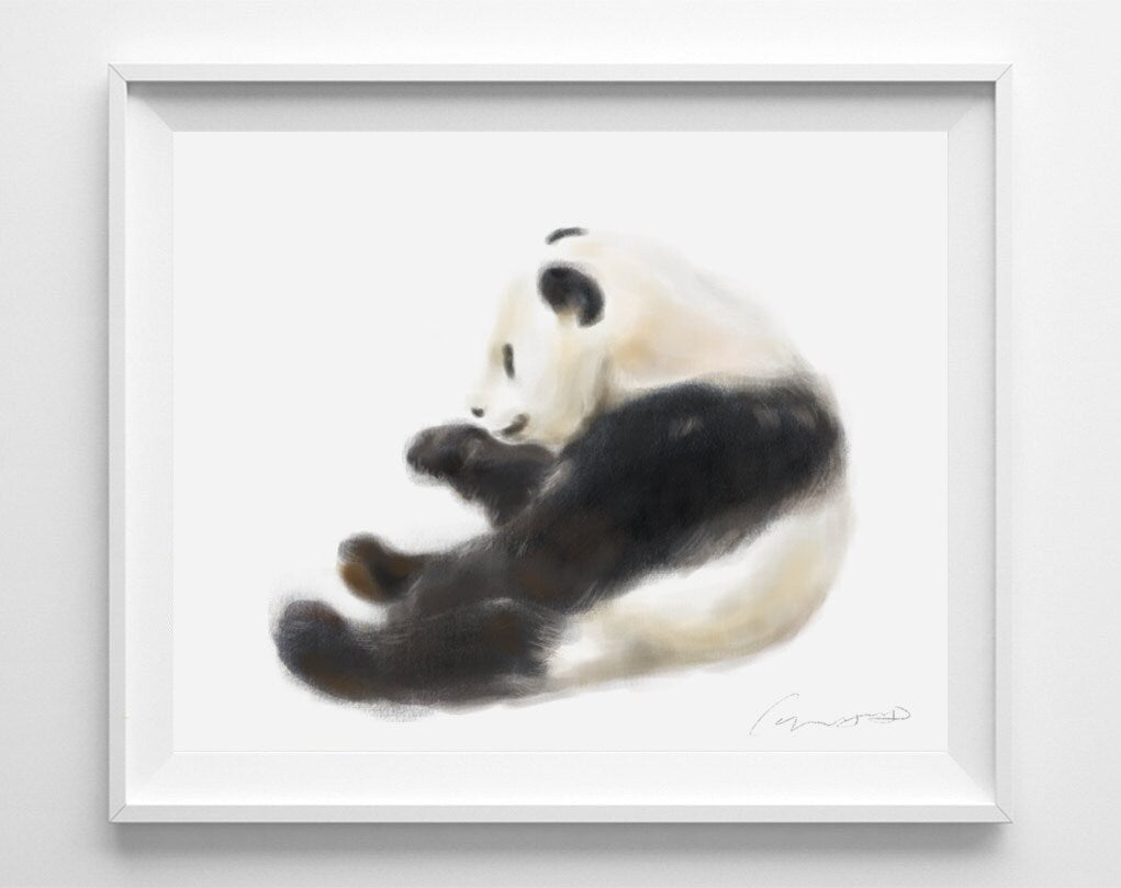 Peinture aquarelle pour chambre d'enfant Panda