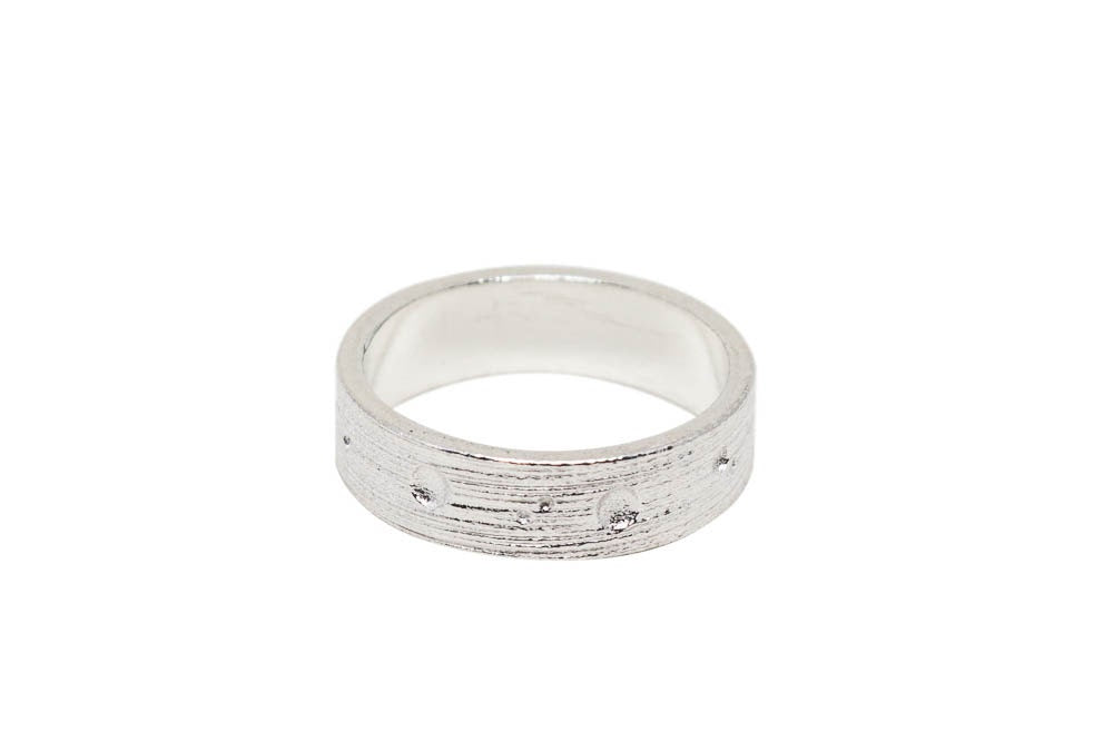 Bague en argent • Cadeau d'anniversaire en argent pour elle • Bague minimaliste • Bague pour femme taille 6,5 • Bague paysage lunaire