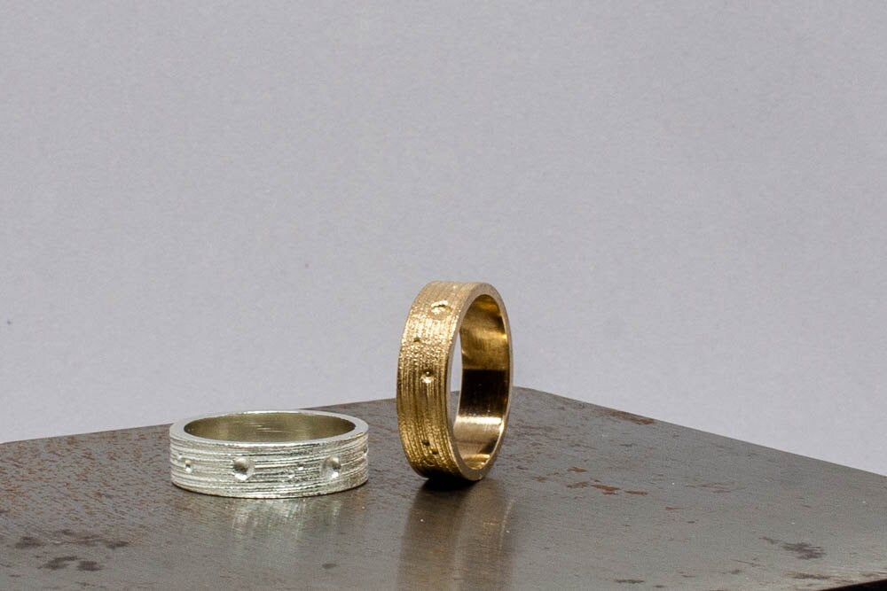Bague en argent • Cadeau d'anniversaire en argent pour elle • Bague minimaliste • Bague pour femme taille 6,5 • Bague paysage lunaire