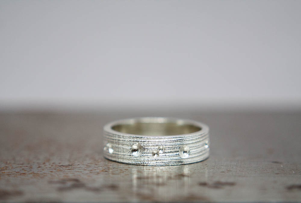 Bague en argent • Cadeau d'anniversaire en argent pour elle • Bague minimaliste • Bague pour femme taille 6,5 • Bague paysage lunaire