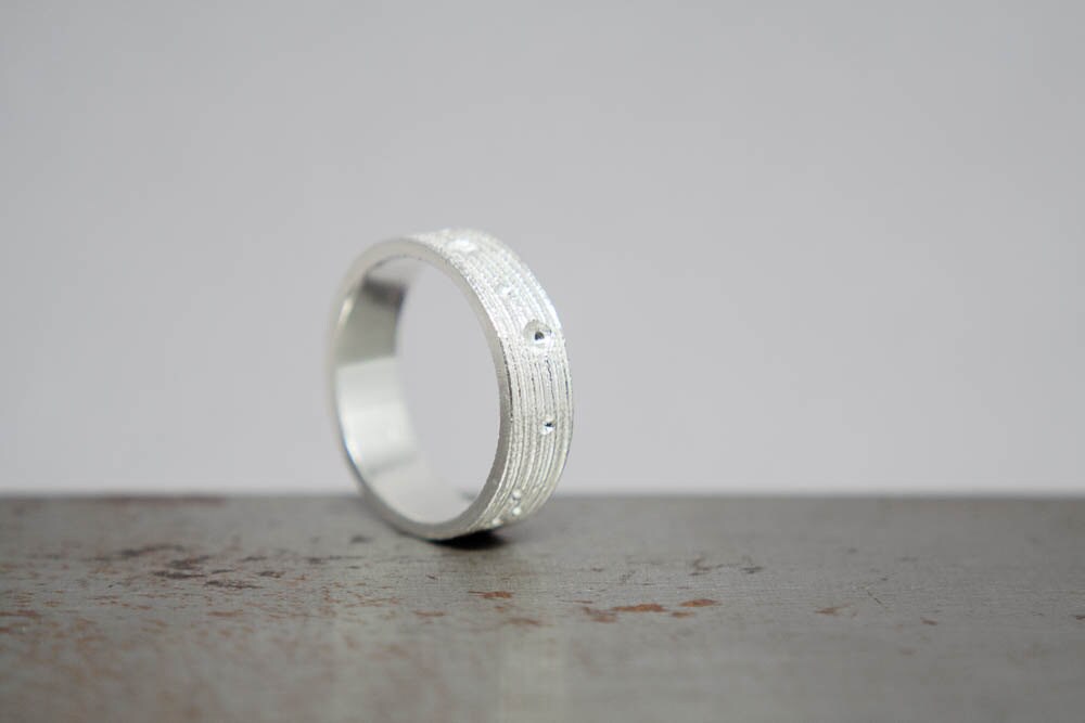 Bague en argent • Cadeau d'anniversaire en argent pour elle • Bague minimaliste • Bague pour femme taille 6,5 • Bague paysage lunaire