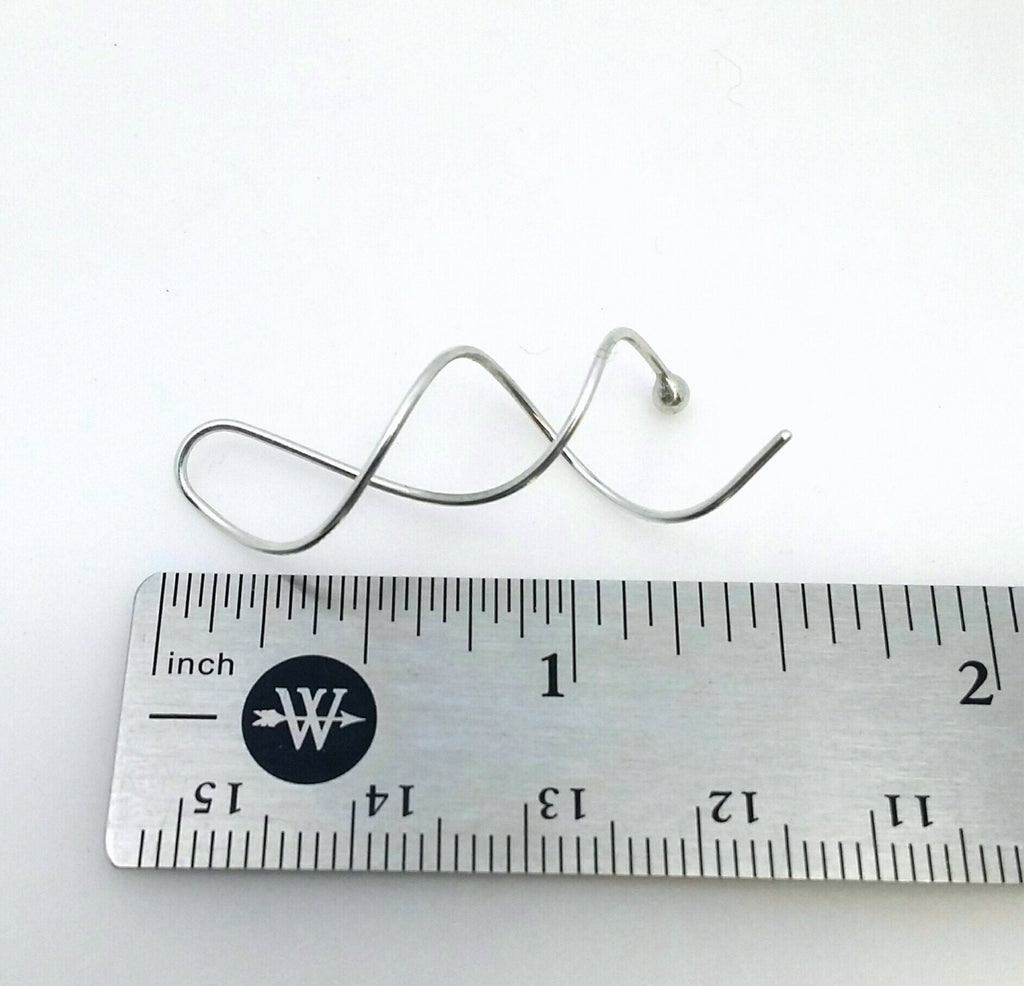 Argentium Sterling Silver Spiral Twist Earrings: Modern Wire Jewelry