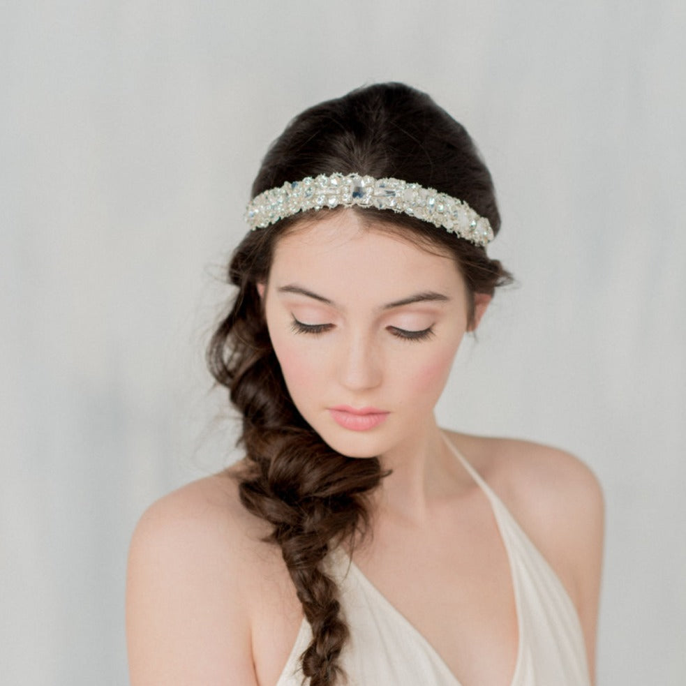 SANSA Crystal Beaded Bridal Headband