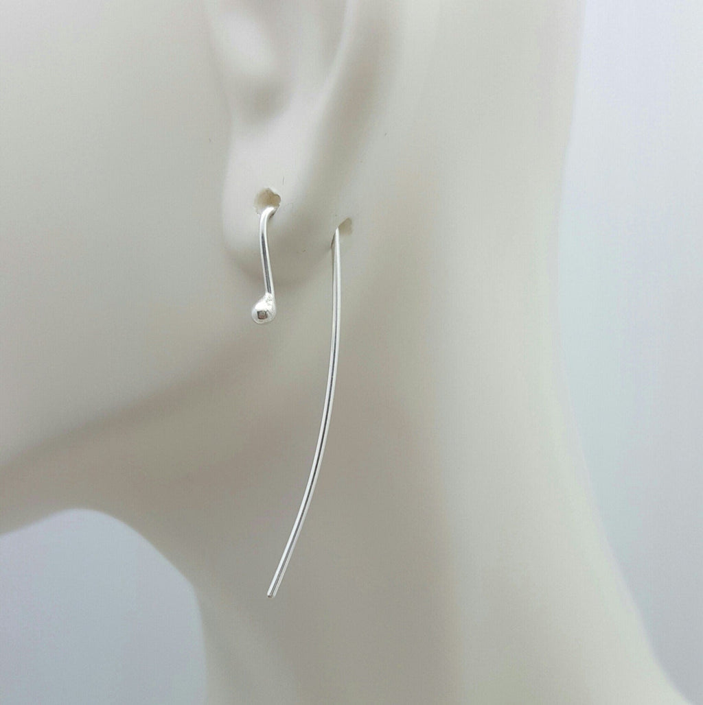Argentium Silver Geometric Earrings: Modern Minimalist Wire Design