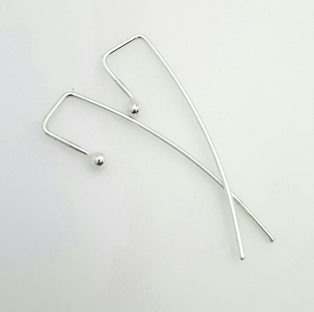 Argentium Silver Geometric Earrings: Modern Minimalist Wire Design