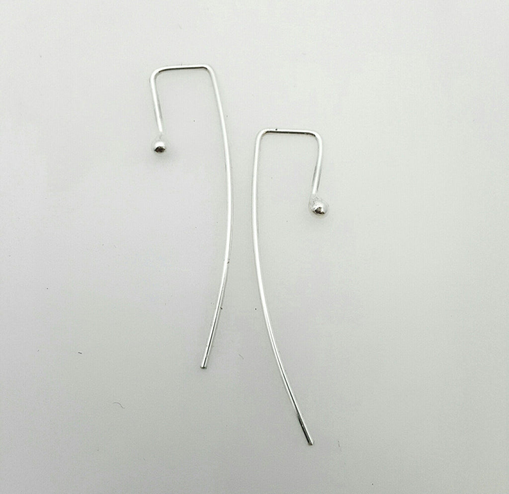 Argentium Silver Geometric Earrings: Modern Minimalist Wire Design