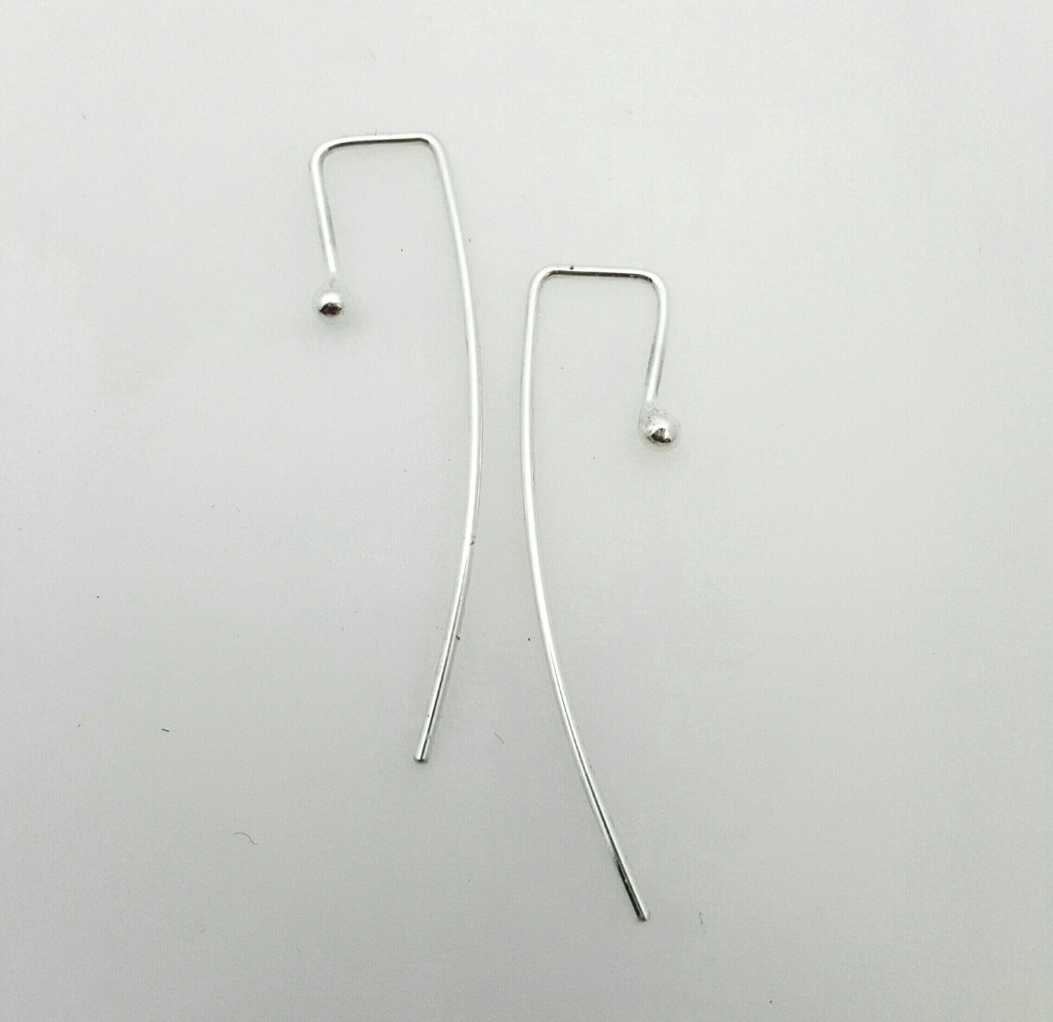 Argentium Silver Geometric Earrings: Modern Minimalist Wire Design