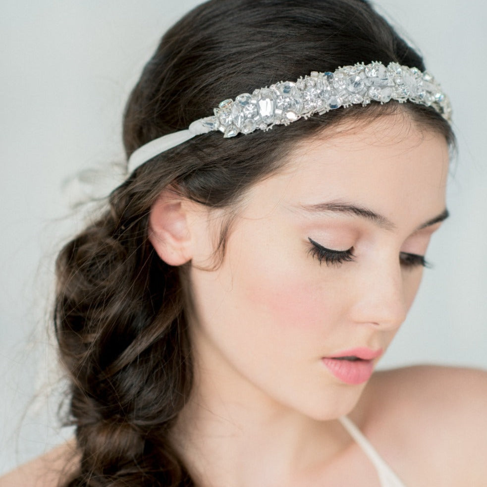 SANSA Crystal Beaded Bridal Headband