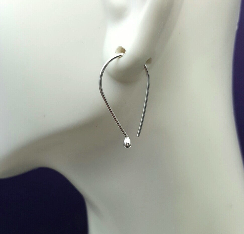 Argentium Silver Teardrop Earrings: Modern Minimalist Hoops