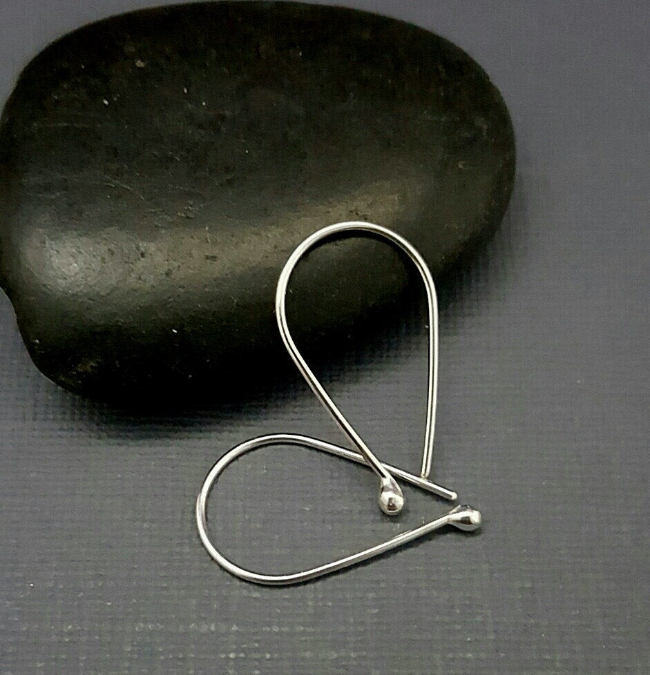Argentium Silver Teardrop Earrings: Modern Minimalist Hoops