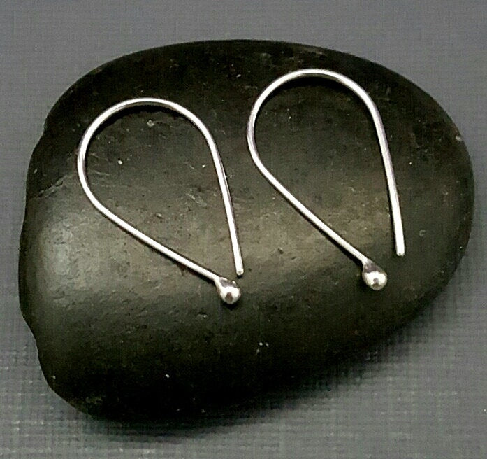 Argentium Silver Teardrop Earrings: Modern Minimalist Hoops
