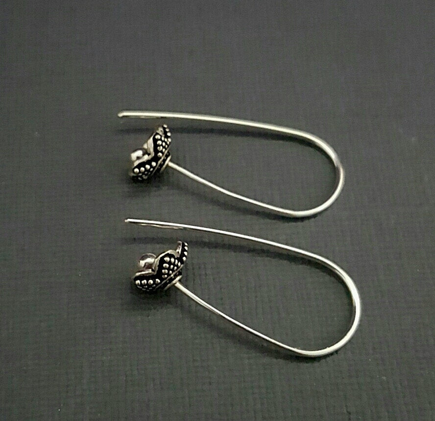 Argentium Silver Flower Earrings: Minimalist Petal Hoops