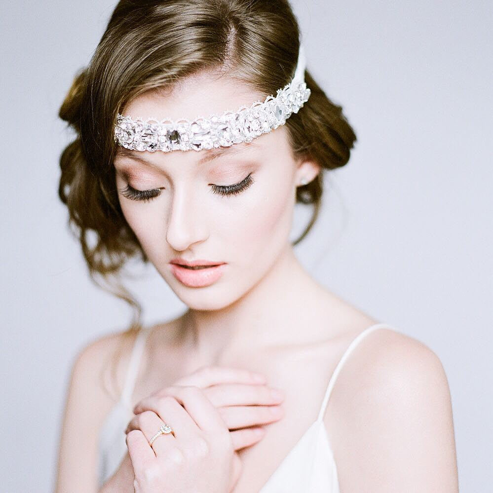 SANSA Crystal Beaded Bridal Headband