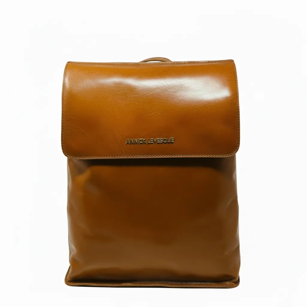 Cognac Leather Backpack, Antoinette