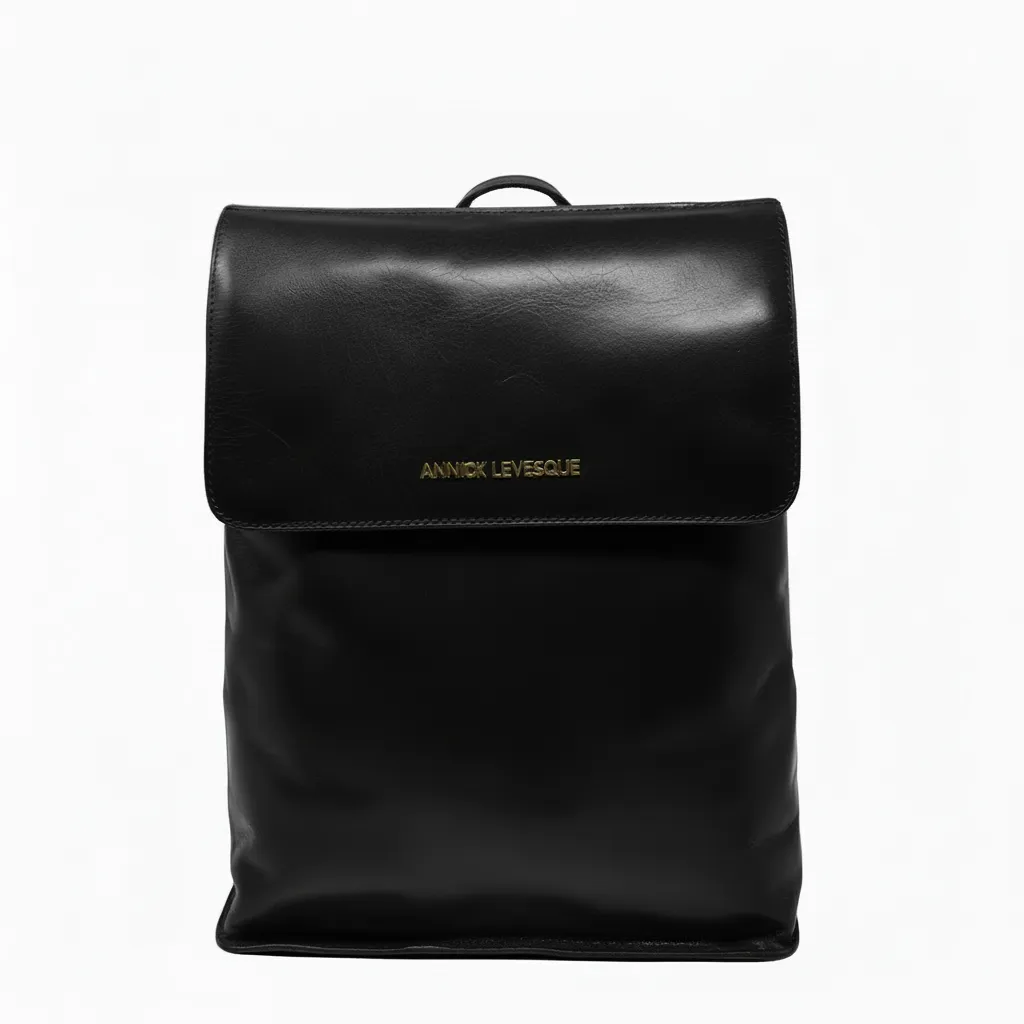 Black Genuine Leather Backpack, Antoinette