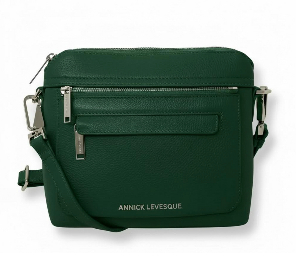 Small Dark Green Leather Shoulder Bag, Brigitte