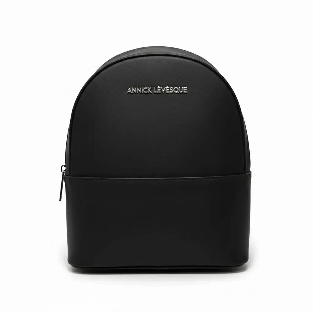 Classic Black Leather Convertible Backpack - Caroline