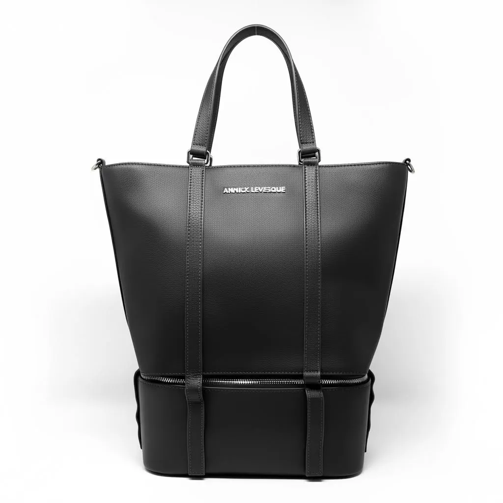 Black 2-in-1 Tote Bag with Detachable Insulated Section | Charlotte