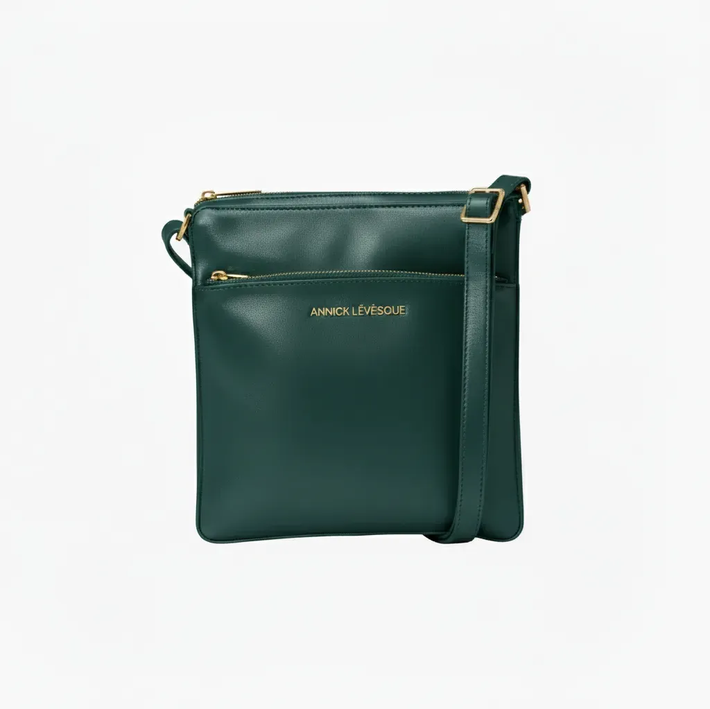 Dark Green Leather Crossbody Bag | Gisèle