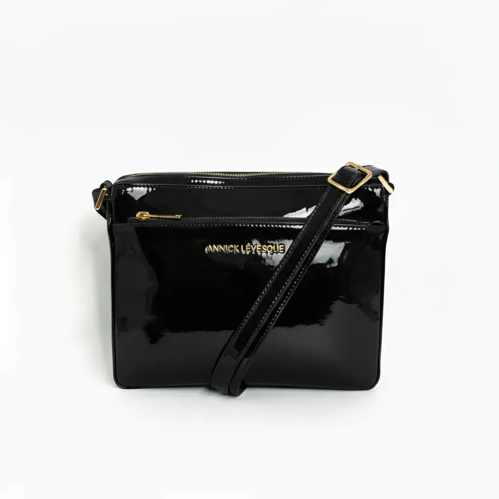 Black Patent Shoulder Bag | Gisèle Petit